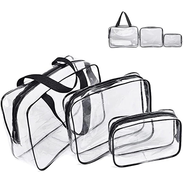 3pcs Transparent Toiletry Bag