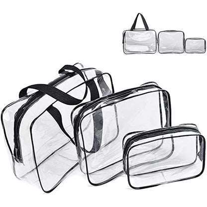 3pcs Transparent Toiletry Bag