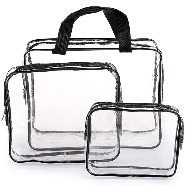 3pcs Transparent Toiletry Bag