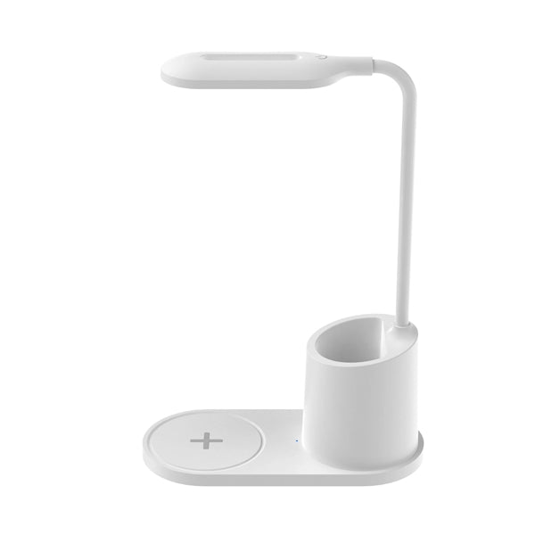 3 Brightness LED Desk Wireless Charger Lamp with Pen Holder