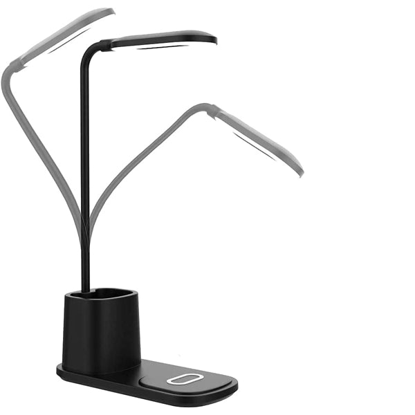 3 Brightness LED Desk Wireless Charger Lamp with Pen Holder
