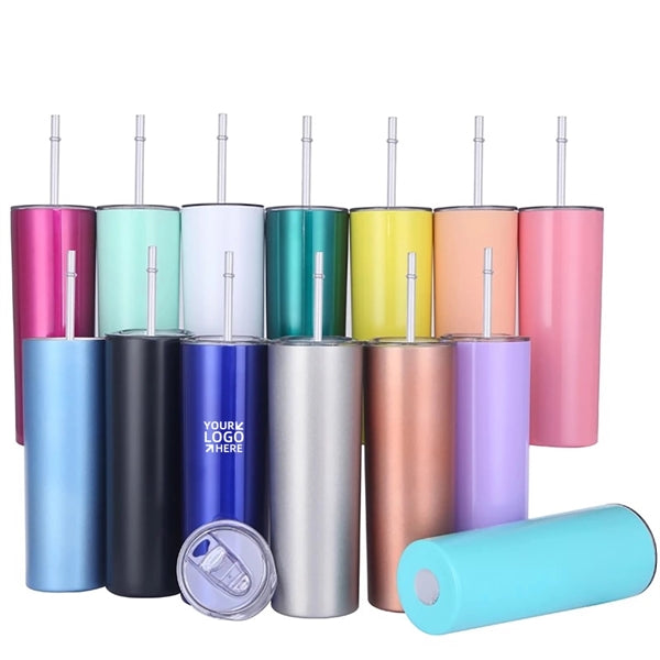 20Oz Stainless Steel Skinny Tumbler With Lid And Straw
