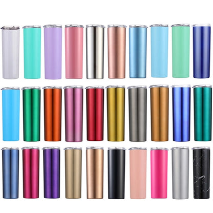 20Oz Stainless Steel Skinny Tumbler With Lid And Straw