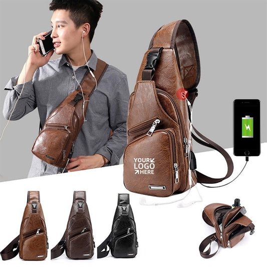 Pu Leather Sling Backpack Multipurpose Daypack