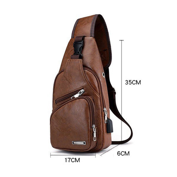 Pu Leather Sling Backpack Multipurpose Daypack