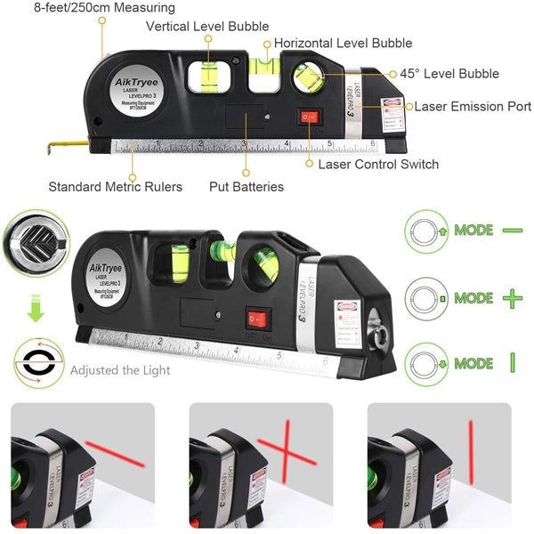 Multifunction Laser Level With Tape Measure