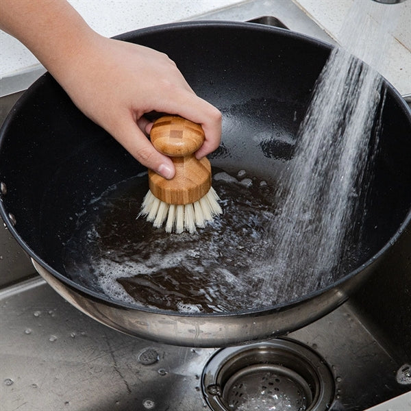Natural Kitchen Cleaning Bamboo Palm Scrub Brush