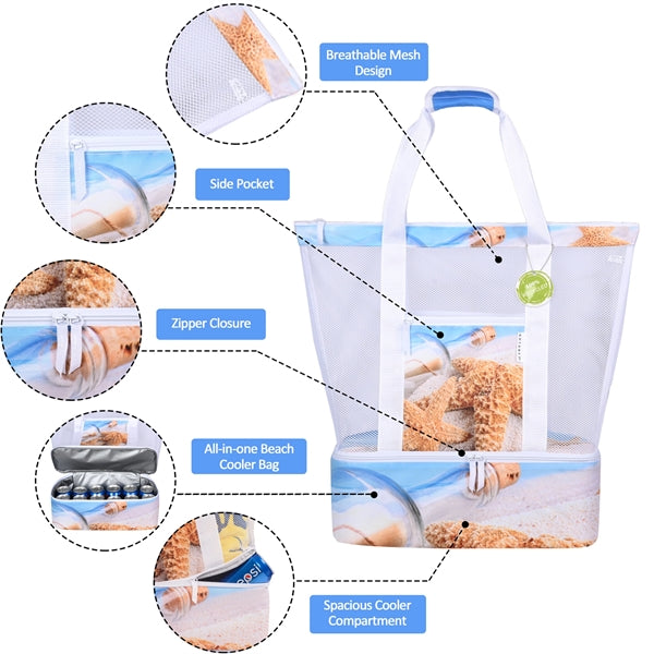 Portable Insulation Mesh Beach Bag