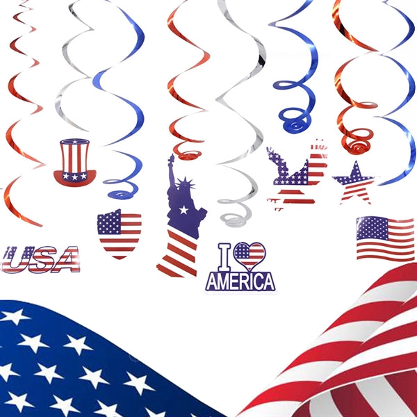 July 4Th Hanging Swirl Decorations