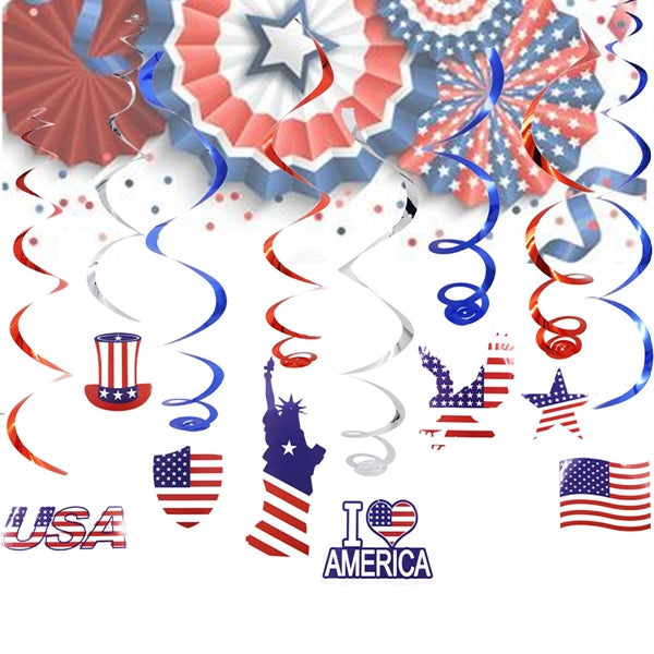 July 4Th Hanging Swirl Decorations