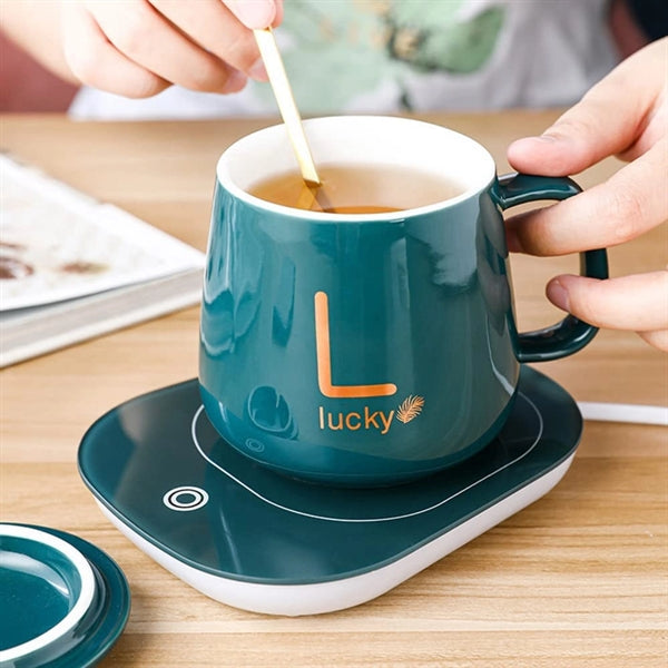 Thermostatic Ceramic Mug & Heating Pad Set