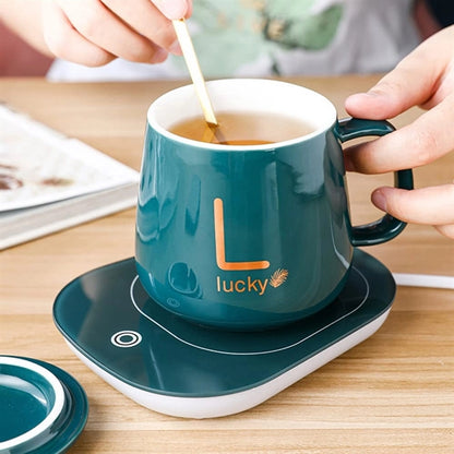 Thermostatic Ceramic Mug & Heating Pad Set
