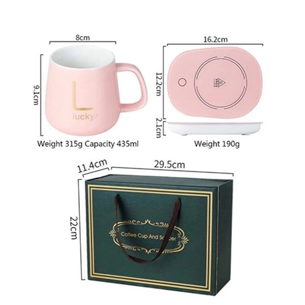 Thermostatic Ceramic Mug & Heating Pad Set