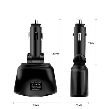 Usb Car Charger With 2 Sockets Cigarette Lighter Splitter