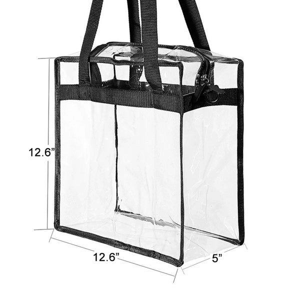 Clear Tote Bag with Zipper Closure