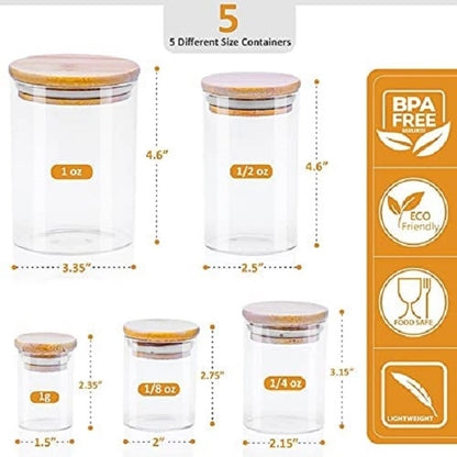 Glass Storage Jar With Decorative Airtight Bamboo Lid