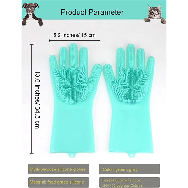 Silicone Pet Bath Gloves