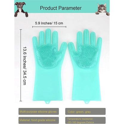 Silicone Pet Bath Gloves