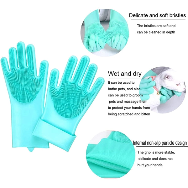 Silicone Pet Bath Gloves
