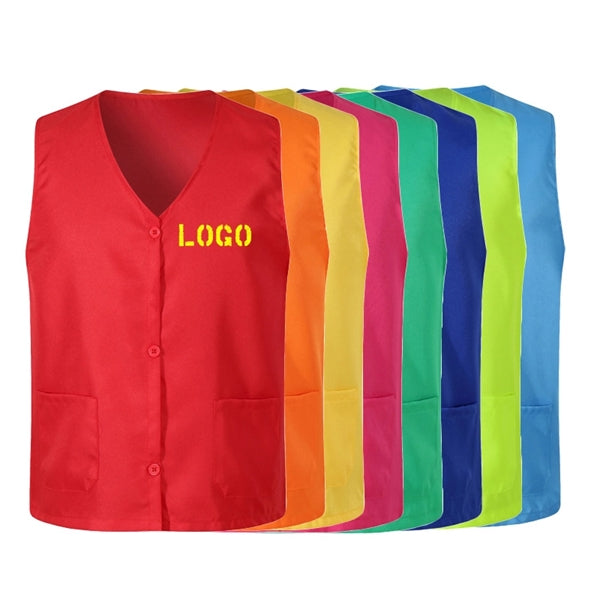 Uniform 2-Pocket Unisex Promotion Volunteer Vest