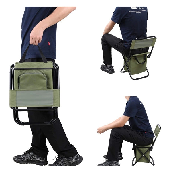 Foldable Camping Chair With Cooler Bag