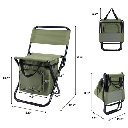 Foldable Camping Chair With Cooler Bag