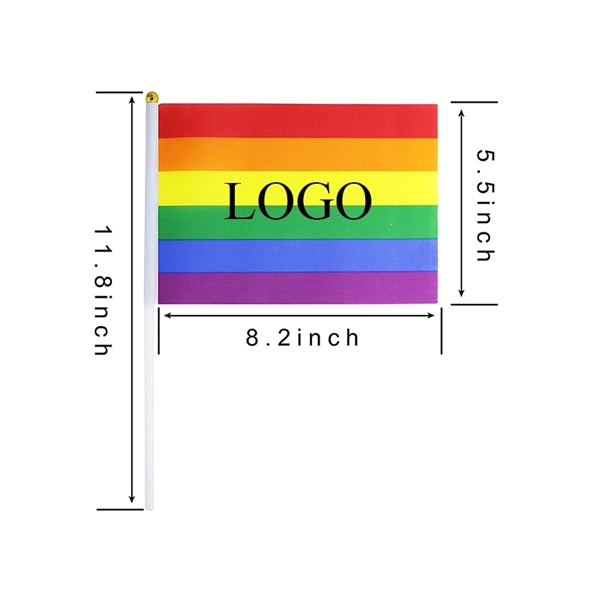 LGBT Stripe Pride Rainbow Hand Waving Flag