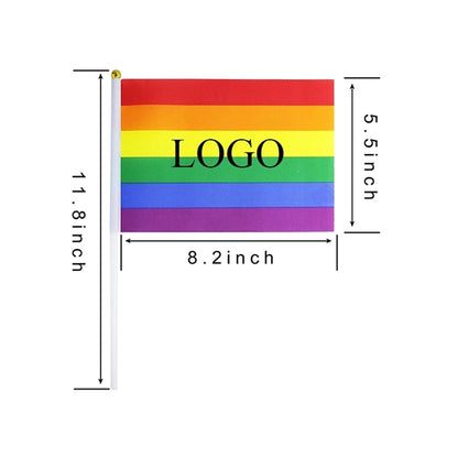 LGBT Stripe Pride Rainbow Hand Waving Flag