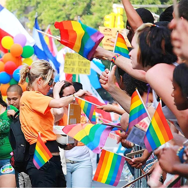 LGBT Stripe Pride Rainbow Hand Waving Flag