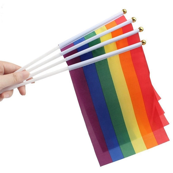 LGBT Stripe Pride Rainbow Hand Waving Flag