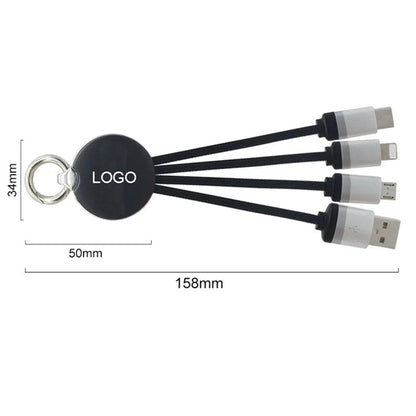 Luminous Braided 3 In 1 Usb Charging Cable With Led Logo