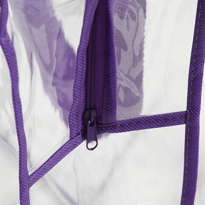 Clear Zipper Tote with Purple Trim
