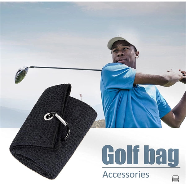 Golf Towel With Heavy Duty Carabiner Clip
