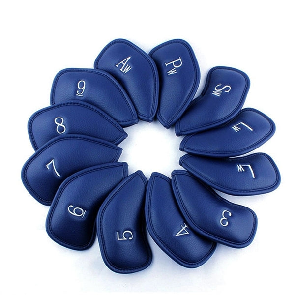 12Pcs Leather Golf Iron Head Covers Set