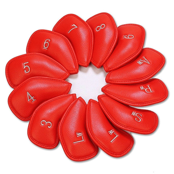 12Pcs Leather Golf Iron Head Covers Set