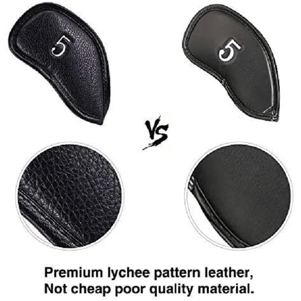 12Pcs Leather Golf Iron Head Covers Set