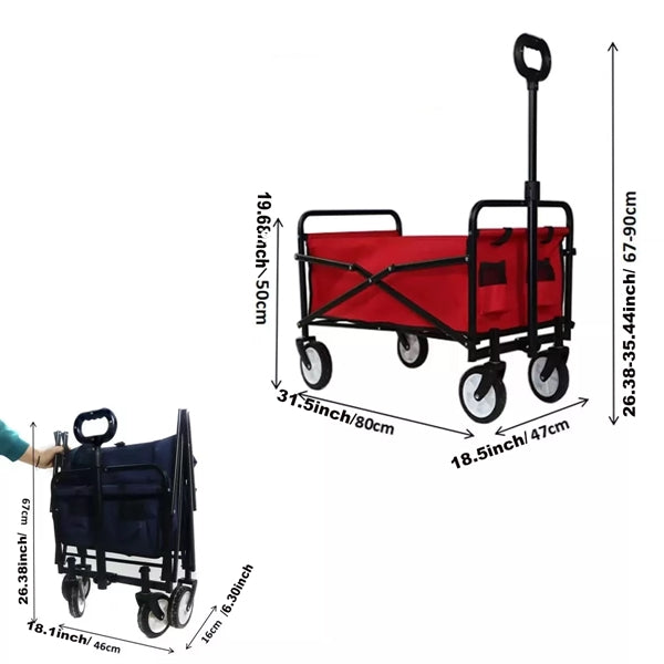 Folding Wagon Utility Outdoor Camping Garden Cart
