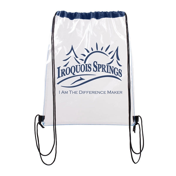 Vinyl Clear Waterproof Stadium Drawstring Gym&Sport Backpack