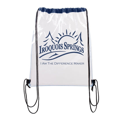 Vinyl Clear Waterproof Stadium Drawstring Gym&Sport Backpack