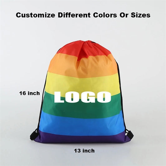 Rainbow Drawstring Backpack LGBT Gay Pride Alliance Bag