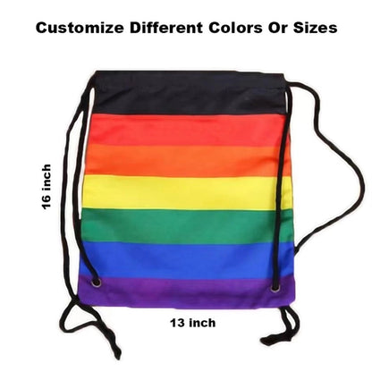 Rainbow Drawstring Backpack LGBT Gay Pride Alliance Bag