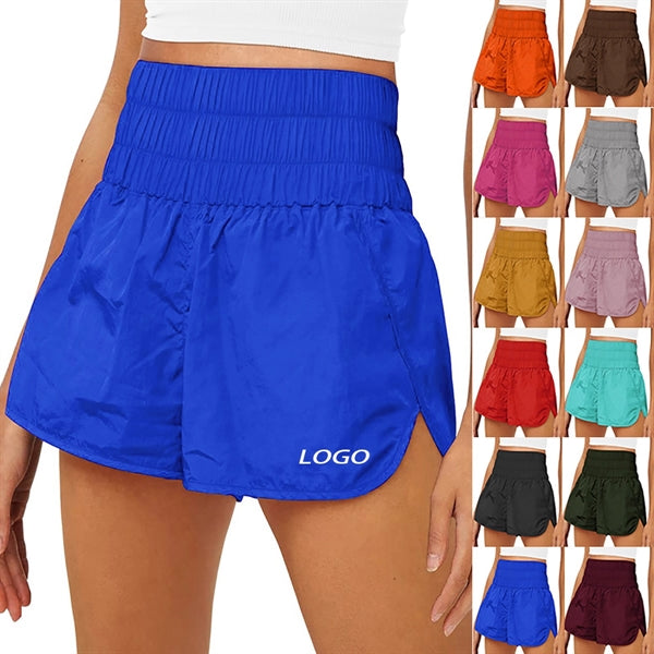 Women Elastic High Waist Sports Shorts