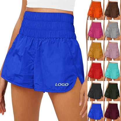 Women Elastic High Waist Sports Shorts