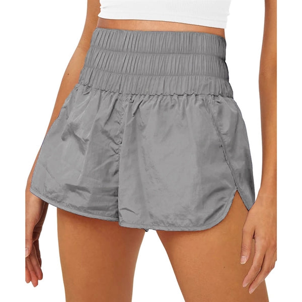 Women Elastic High Waist Sports Shorts