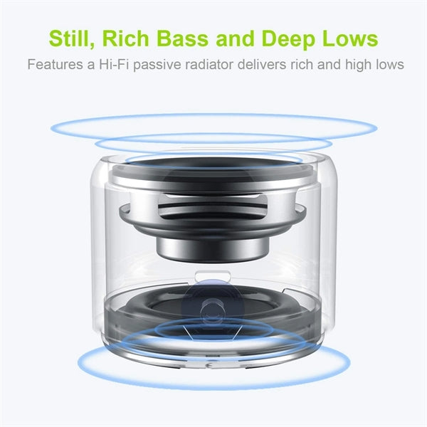 Portable Bluetooth Speaker With Custom Bass Radiator