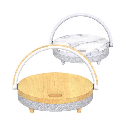 Led Night Light Bluetooth Speaker With Wireless Charger