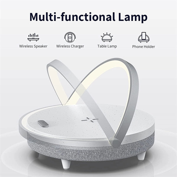 Led Night Light Bluetooth Speaker With Wireless Charger