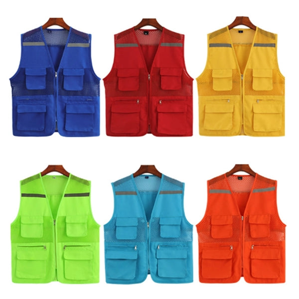 Multi-Pocket Volunteer Vest With Reflective Stripe