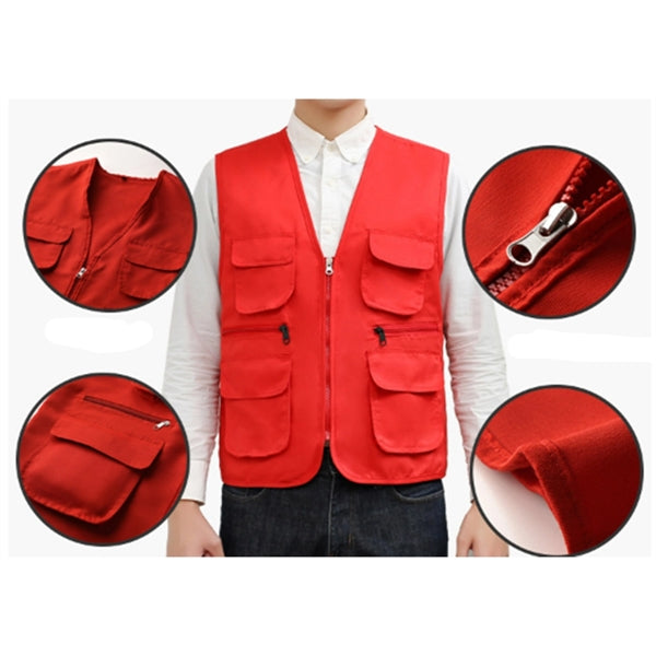 Multi-Pocket Vest Volunteer Activities Overall With Zipper