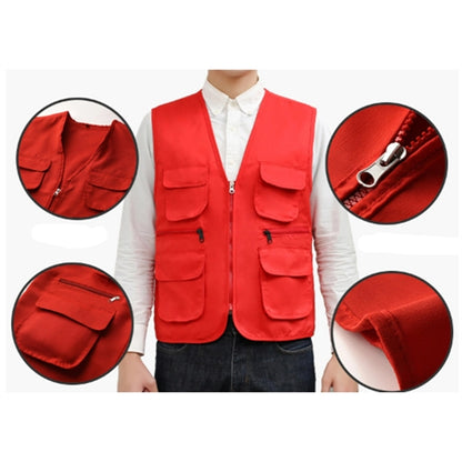 Multi-Pocket Vest Volunteer Activities Overall With Zipper